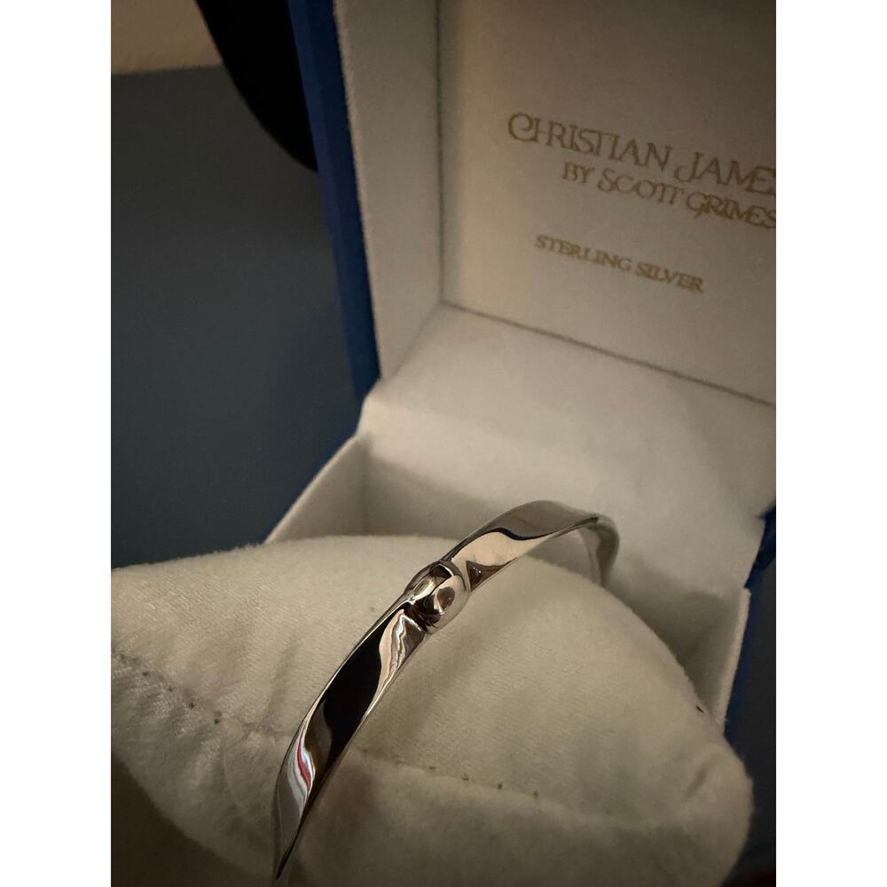 Christian James by Scott Grimes Sterling Silver Polished Ripple Bangle, 13.0g - Picture 6 of 7